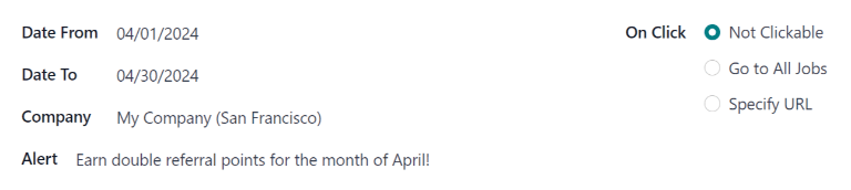 Un formulario de alerta lleno con todas las secciones completas.