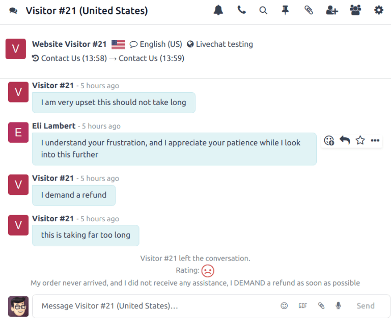 Imagen de la transcripción del chan en la aplicación Conversaciones.