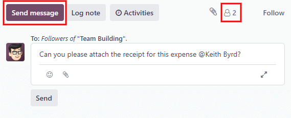 Enviar mensajes en el chatter.