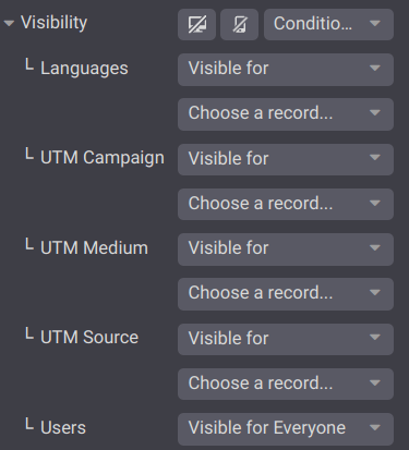Use la visibilidad condicional para mostrar los elementos de un sitio a audiencias específicas.