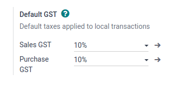 GST predeterminado de Australia