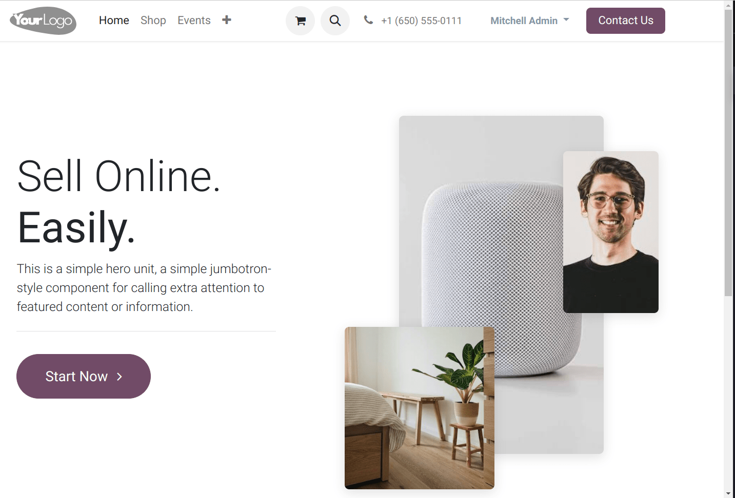 El bloque de banner predeterminado