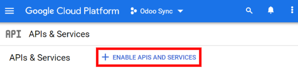 Habilita "API y servicios" en el proyecto de la API.