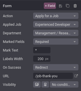 Editar un formulario para cambiar su acción