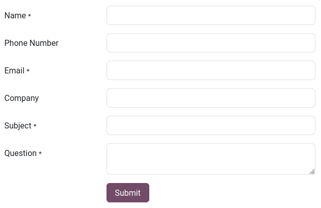 Ejemplo de un bloque de formulario