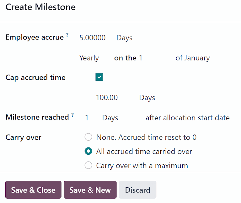 Un formulario de objetivos con todas las entradas completadas.