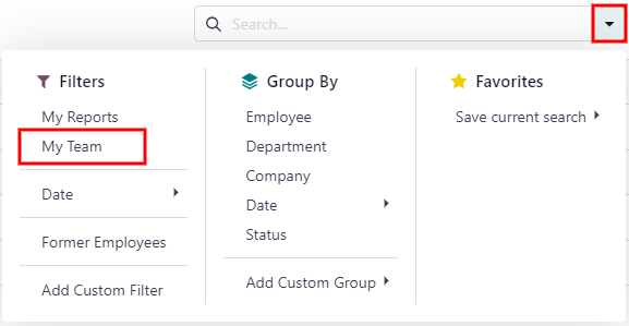 Seleccione el filtro Mi equipo