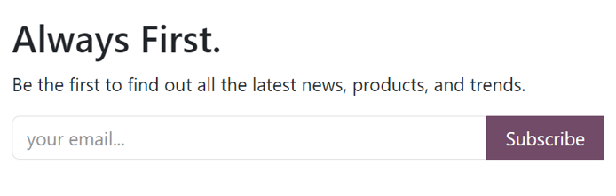 Imagen sobre cómo un bloque de creación de boletín de noticias en el sitio web de Odoo.