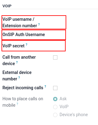 Integración del usuario Axivox en las preferencias de usuario de Odoo.