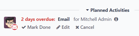 Ejemplo de una notificación de actividad retrasada en el chatter de un lead.