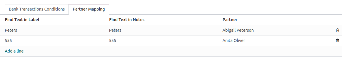 Captura de pantalla que muestra cómo se define el mapeo de contactos