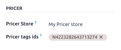 Vincular productos a etiquetas Pricer