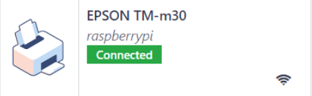 Captura de pantalla de una impresora como aparecería en la lista de dispositivos de la aplicación IoT.