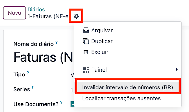 Selección del rango de números a invalidar en Odoo.