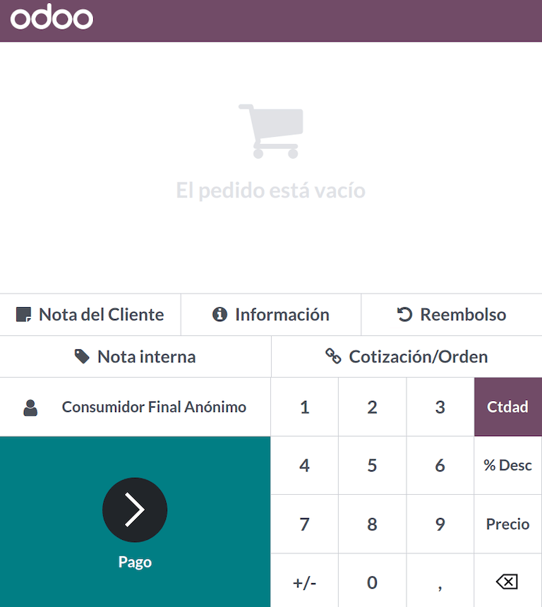 Opción de reembolso en la aplicación Punto de venta.