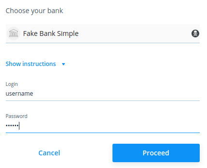 Captura de pantalla de la página de inicio de sesión de Salt Edge.