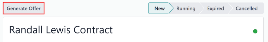 Envío del contrato al empleado a través de uno de los botones.