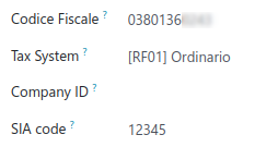 El código SIA de la empresa