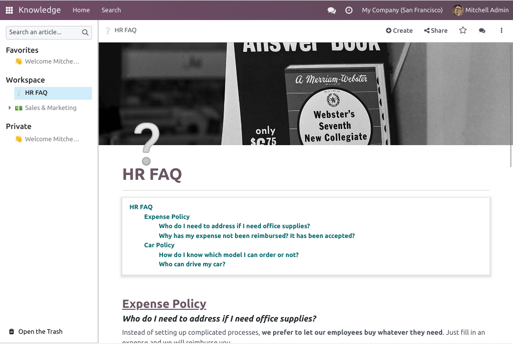 Interfaz de usuario en Información